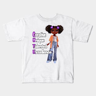 Cute acronym Positive affirmations motivational inspirational quotes sayings words black girl anime African American melanin queen affirmation Kids T-Shirt